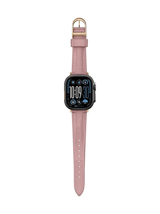 Amazingthing Class Band Leather Strap Apple Watch 45 46 49 Mm Pink