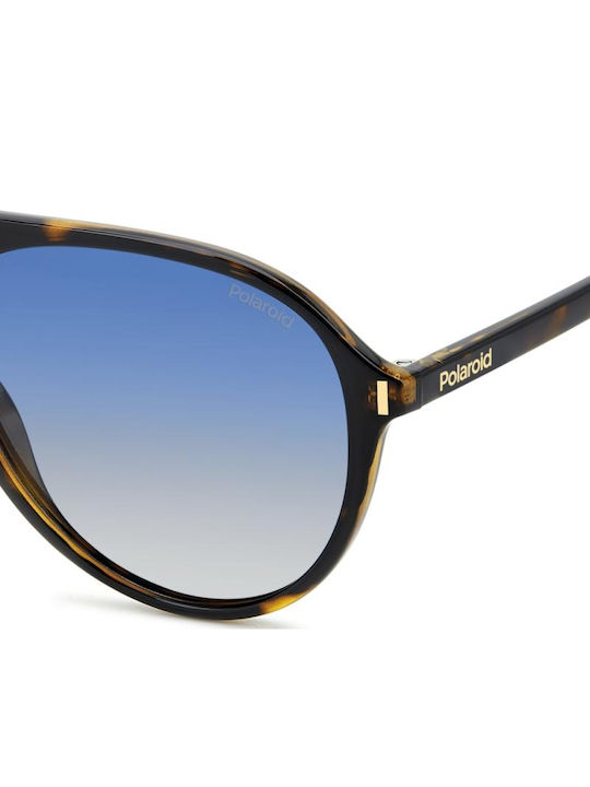Polaroid Unisex Sunglasses with Brown Tartaruga Plastic Frame and Blue Gradient Lens PLD6225/S 086/Z7