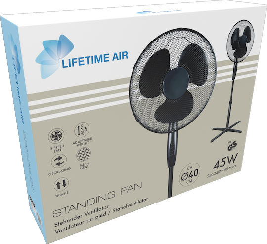 Lifetime Air Ventilator Sockel 45W Lüfterdurchmesser 40cm Schwarzer