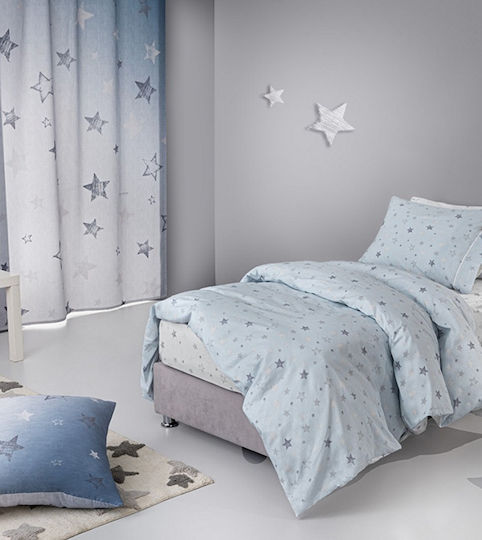 Guy Laroche Orin Set Kids Duvet Cover Single with Pillowcase Cotton Light Blue 165x225cm