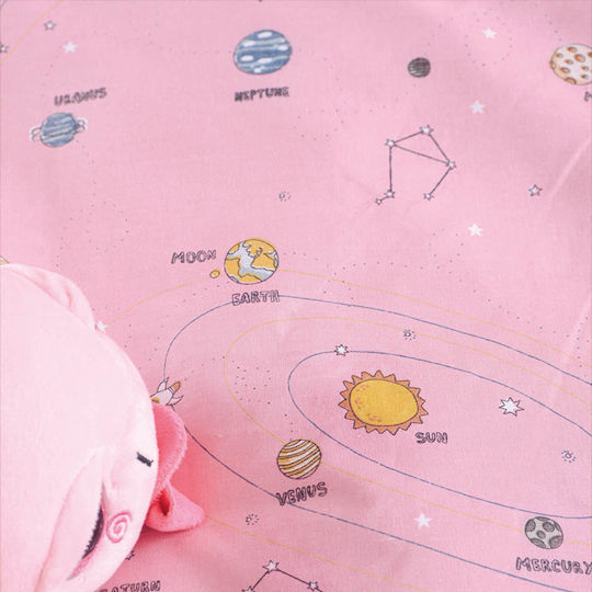 Rythmos Venus Set Kids Duvet Cover Single with Pillowcase Cotton PInk 160x250cm