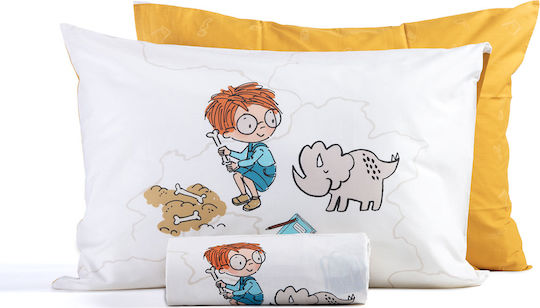 Nef-Nef Homeware Wild Bones Σετ Παιδική Παπλωματοθήκη Μονή με Μαξιλαροθήκη Βαμβακερή Εκρού 160x240εκ.