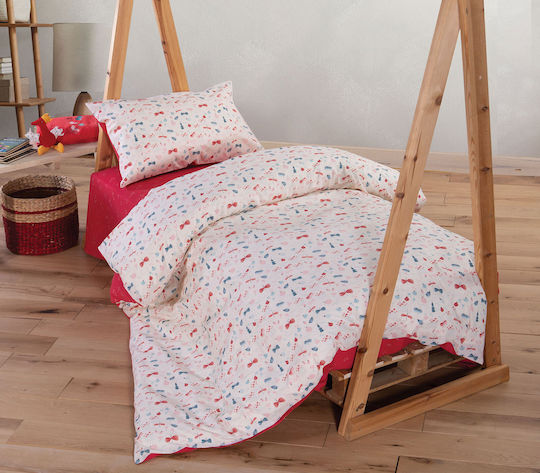 Nef-Nef Homeware Bugs Life Σετ Παιδική Παπλωματοθήκη Μονή με Μαξιλαροθήκη Βαμβακερή Κόκκινη 160x240εκ.
