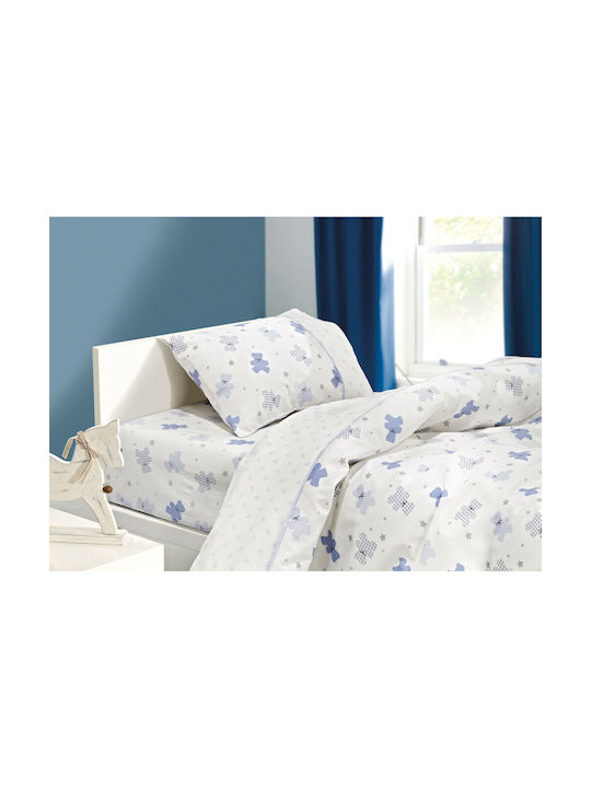 Guy Laroche Friends Kinderbettbezug Einzel Baumwolle Hellblau 163x225cm