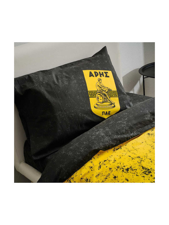 Vesta Home Set Kids Duvet Cover Single with Pillowcase Cotton Satin Black 170x260cm