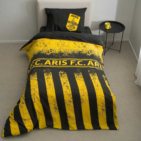 Vesta Home Set Kids Duvet Cover Single with Pillowcase Cotton Satin Black 170x260cm