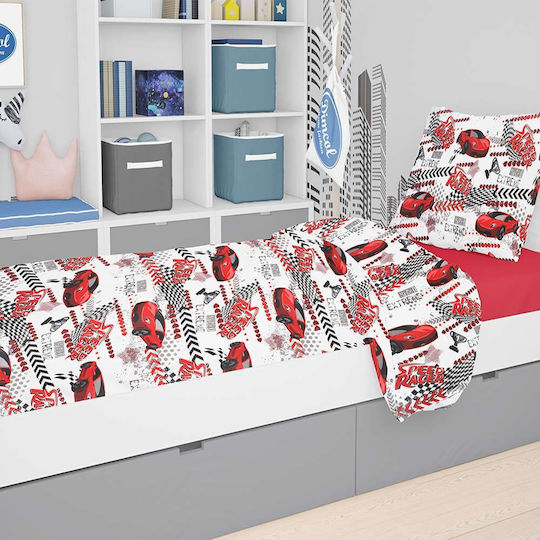 Dimcol Speed Racer Παιδική Παπλωματοθήκη Μονή 290 160x240εκ.