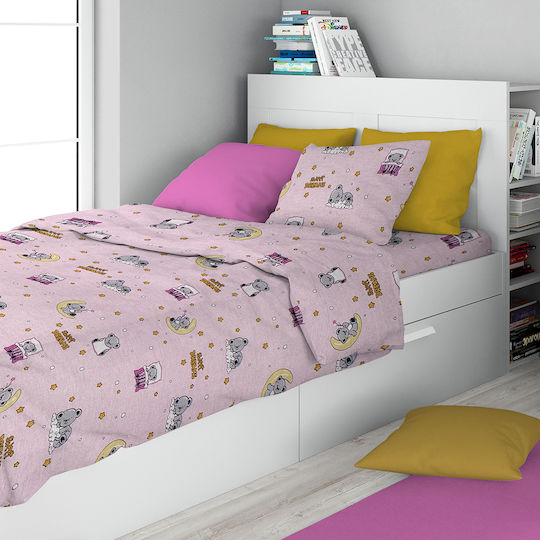 Dimcol Cearceaf Pentru Copii Single Roz
