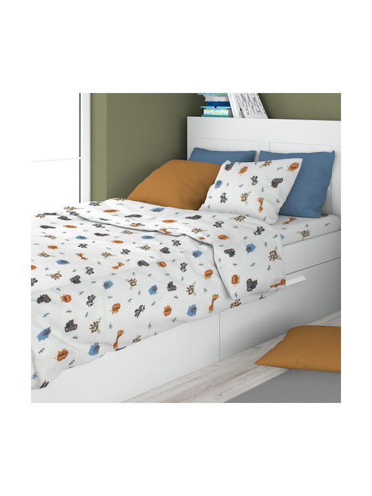 Dimcol Kids Duvet Cover Single Cotton White 160x240cm