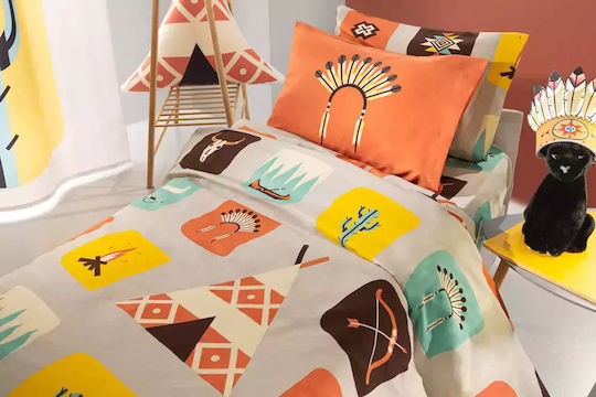 Saint Clair Indian Kids Duvet Cover Single Cotton Multicolored 160x220cm