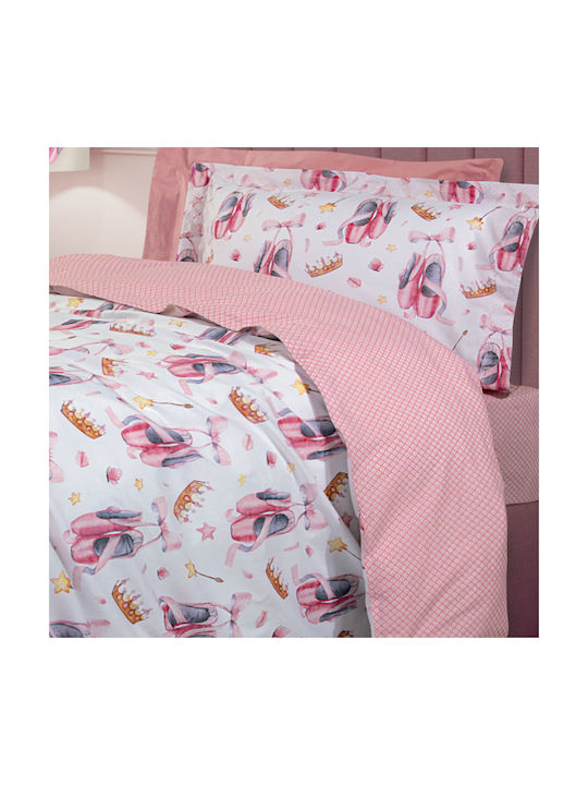 Greenwich Polo Club 8816 Set Kids Duvet Cover Single with Pillowcase Cotton PInk/Yellow/White 160x240cm
