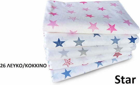 Dimcol Star Kinderbettbezug Einzel Baumwolle Rot 160x240cm