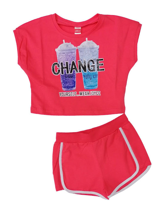 Kinder-Set mit Shorts Sommer 2Stück Fuchsie Change