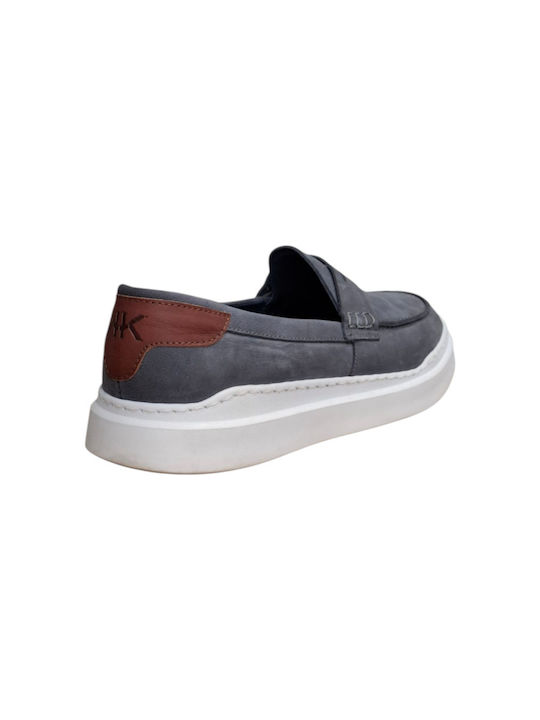 Men's Leather Moccasins Gray