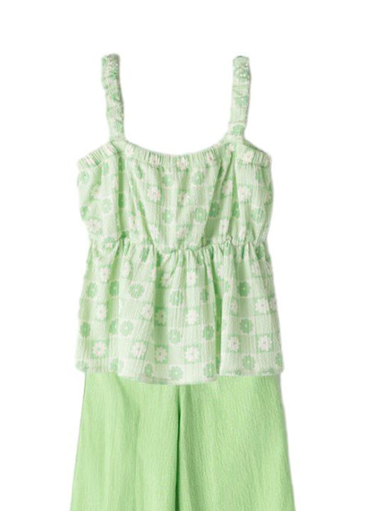 Kids' Set with Pants Summer 2pcs Green Blouse