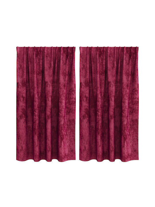 vidaXL Set of Burgundy Window Curtains with Grommets 140x140cm
