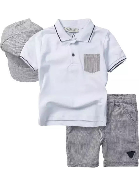 Kids' Set with Shorts Summer 2pcs White/Grey