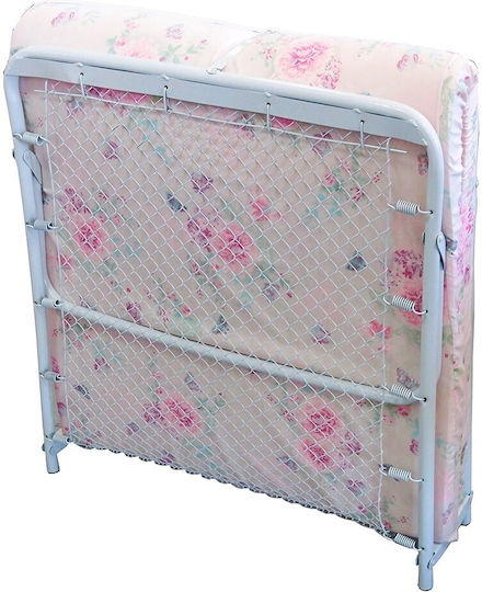 Klappbett mit Matratze 3.5cm Einzel Weiß 180x80x36,5cm