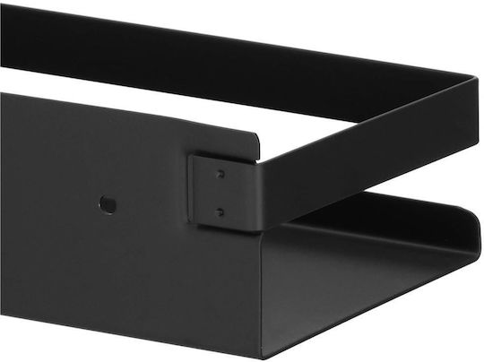 An der Wand montiert Badezimmerregal Metallisch 40x10x6cm Schwarz