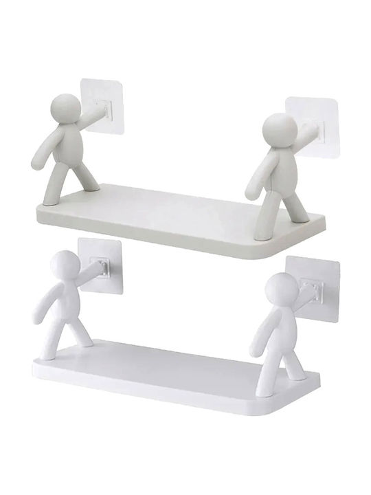Raft De Baie Montat Pe Perete Plastic 14x31.5x12cm Albă