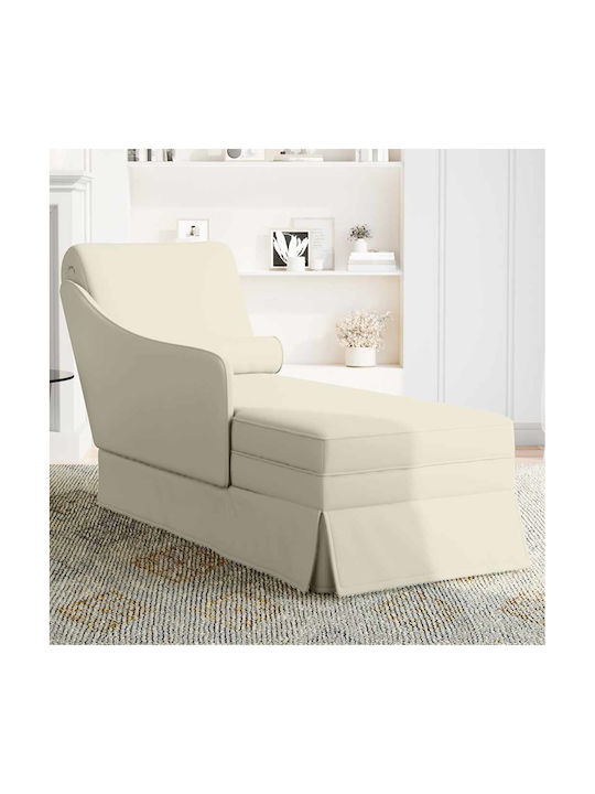 Velvet Recliner Beige L145xW56xH70cm