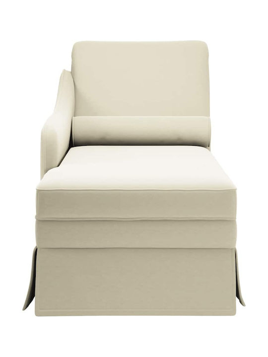 Velvet Recliner Beige L145xW56xH70cm