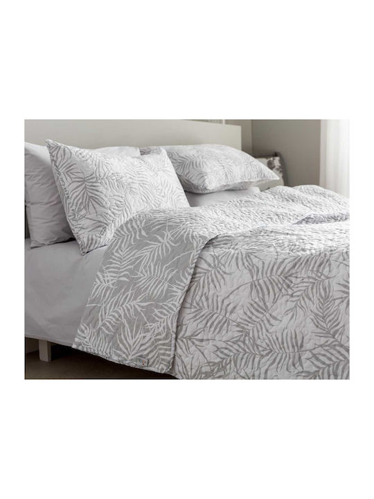 Vesta Home Cuvertură Pat Dublu Microfibră Alb-Gri 220x230cm