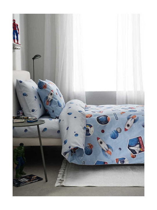 Vesta Home Κουβερλί Μονό Βαμβακερό Σιέλ 160x230cm