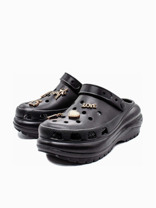 Seven Damen Clogs Schwarz