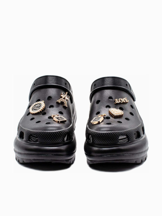 Seven Damen Clogs Schwarz