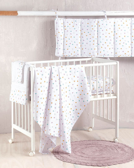 Rythmos Tiny Heart Bettumrandungen Klassisch Innerhalb White 43x200cm