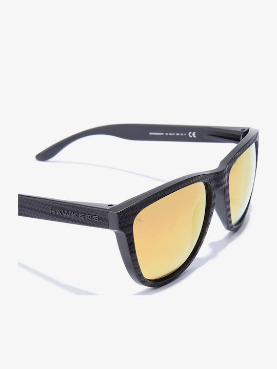 Hawkers One Raw Carbon Fiber Men's Sunglasses with Gray Plastic Frame and Orange Polarized Lens NVA3561044