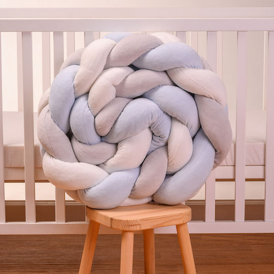 abo Crib Bumpers Braided Inside Light Blue, White, Grey 20x210cm