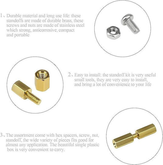Set Spacers M3 250 Bucăți Șuruburi Șaibe Șaibe din Oțel Inoxidabil și Cupru Tip Raspberry Pi Placă de Bază Pcb Board Electronice diverse