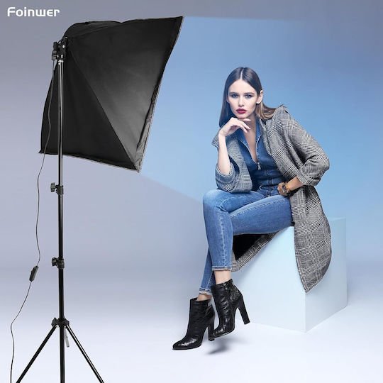 Kit De Iluminare 2 Corpuri De Iluminat 3200 - 5600K Cu Softbox Și Trepied