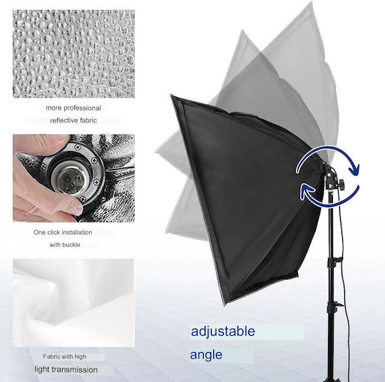 Kit De Iluminare 2 Corpuri De Iluminat 3200 - 5600K Cu Softbox Și Trepied