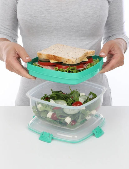 Sistema Cutie De Prânz Din Plastic Verde Cu Compartimente 1.1lt