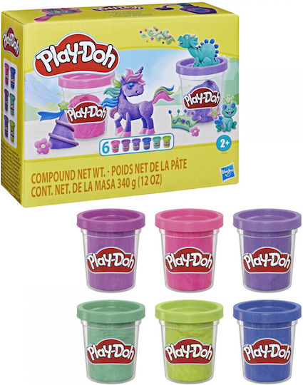 Hasbro Play-Doh Πλαστελίνη - Παιχνίδι Sparkle Compound Collection 2.0 για 3+ Ετών, 6τμχ