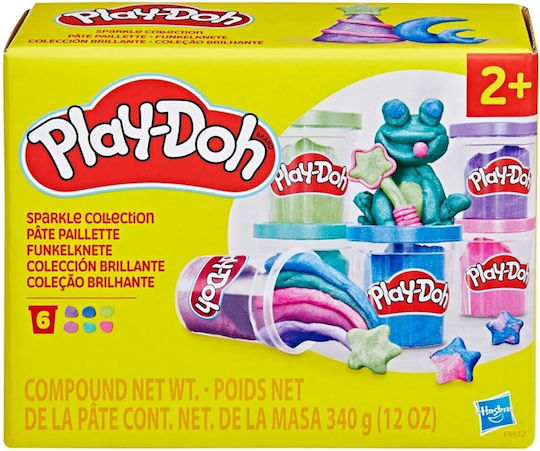 Hasbro Play-Doh Πλαστελίνη - Παιχνίδι Sparkle Compound Collection 2.0 για 3+ Ετών, 6τμχ