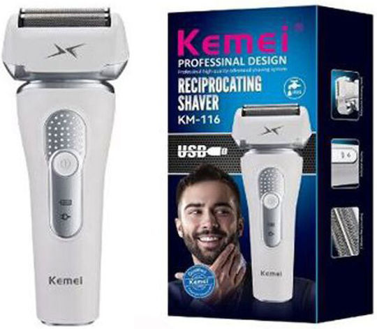 Kemei KM-116 Ξυριστική Μηχανή Προσώπου Επαναφορτιζόμενη / Με Καλώδιο