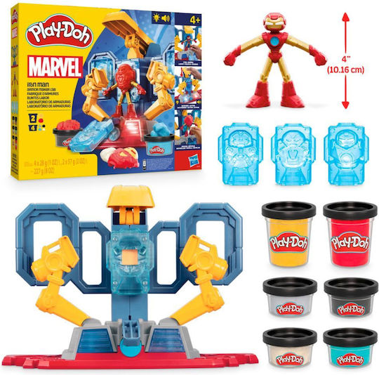 Hasbro Play-Doh Plasticină Set De Joc Iron Man Pentru 4+ Ani 6 Buc