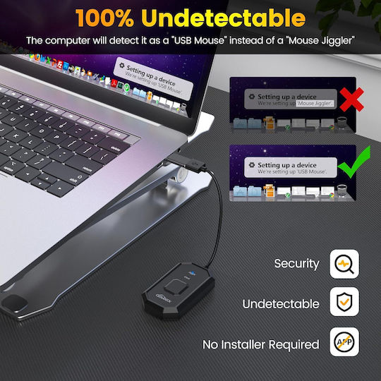 Jiggler Maus 2 In 1 Auto Klickfunktion Mausbewegungssimulation Undetectable Usb-c Adapter Plug & Play Computer Laptop Pc