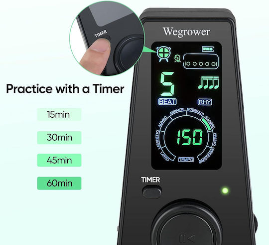 Digital Metronom Timer Sprach Klang Zählung Ein-Tasten-Bedienung LCD Anzeige Elektronische Lautstärkeregelung Klavier Gitarre Schlagzeug Violine