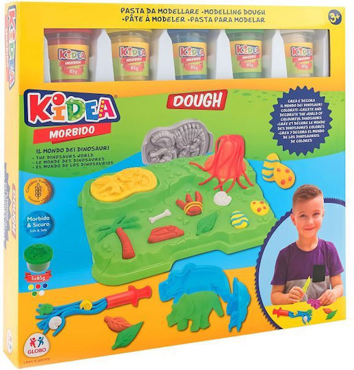 Globo Plasticine - Game Morbido The Dinosaurs World for 3+ years Years, 5pcs