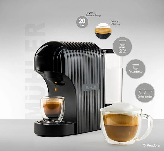 Muhler Pod Coffee Machine Nespresso Pressure 20bar Black