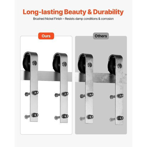 Vevor Sliding Door Mechanism for Wooden Door 243.84cm Silver