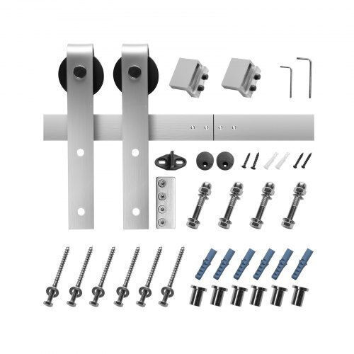 Vevor Sliding Door Mechanism for Wooden Door 243.84cm Silver