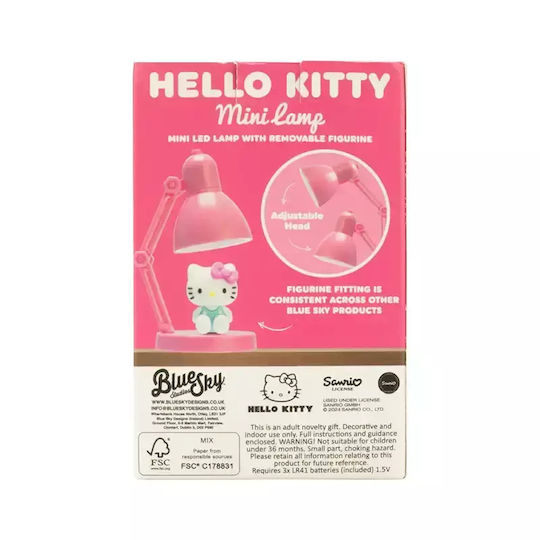 Hello Kitty Kinder Nachttischlampe Rosa 6.5x5.1x10εκ.