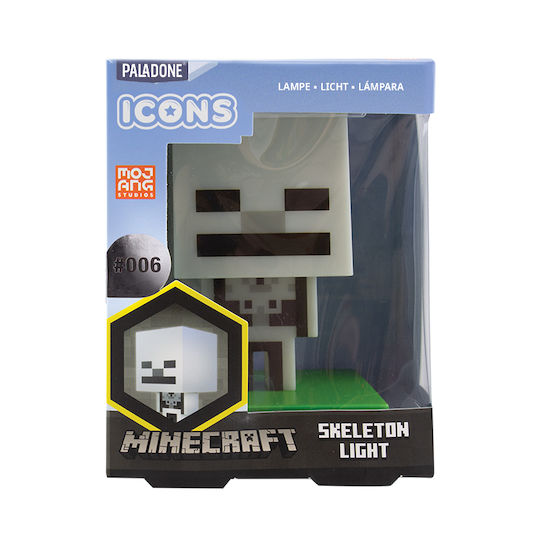 Paladone Детско Декоративно Осветление Minecraft Skeleton Сив 11εκ.