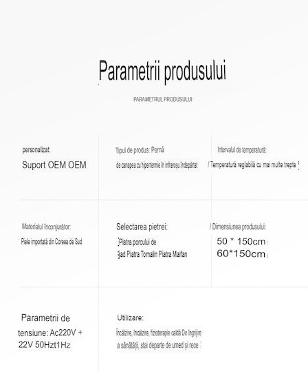 Covoraș de masaj pentru gât, spate, picioare & corp cu căldură infraroșie Alb